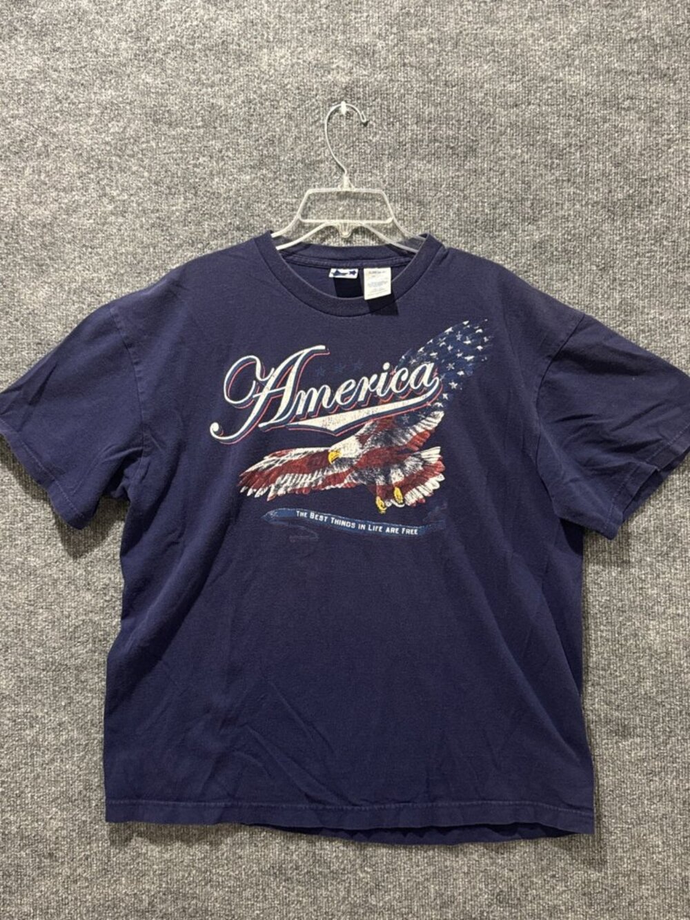 Eagle Blue America The Best Things In Life Are Bald Flying T Shirt S Sz XL